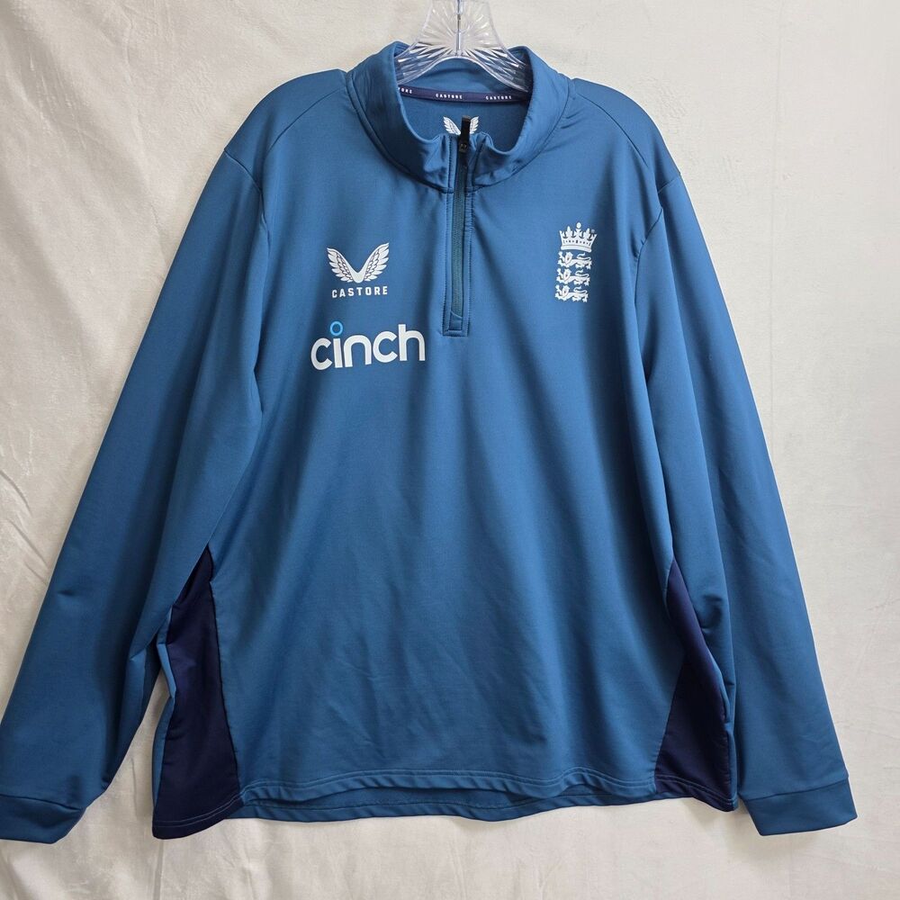 Castore Jacket Men's Blue Full Zip Training Cinch Logo Cricket Size 3XL